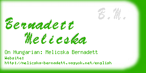 bernadett melicska business card